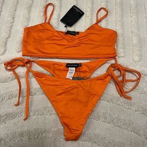 Orange two piece swimsuit